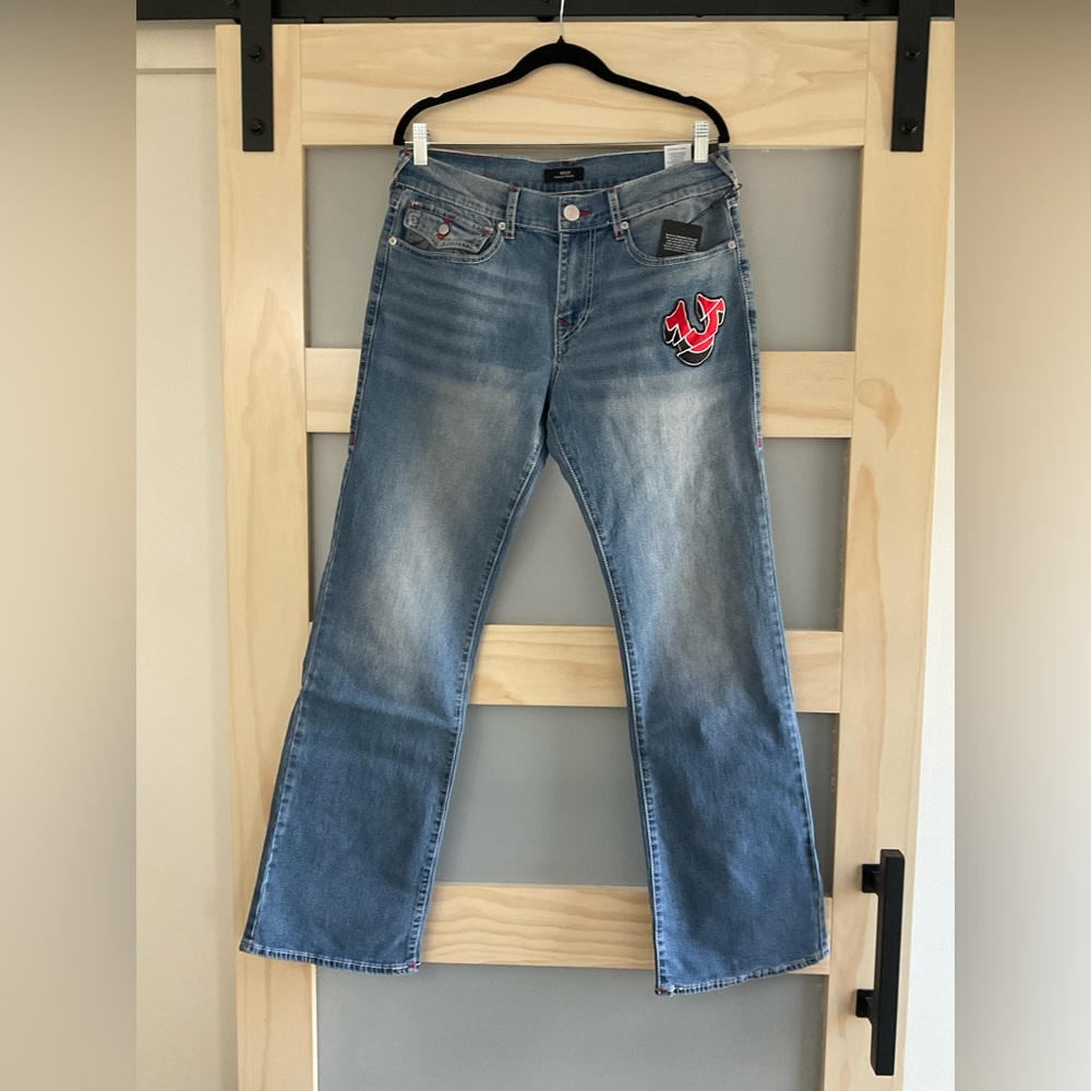 NWT True Religion Billy SN Flap Bootcut Jeans W32 L33.5 Medium Wash $159